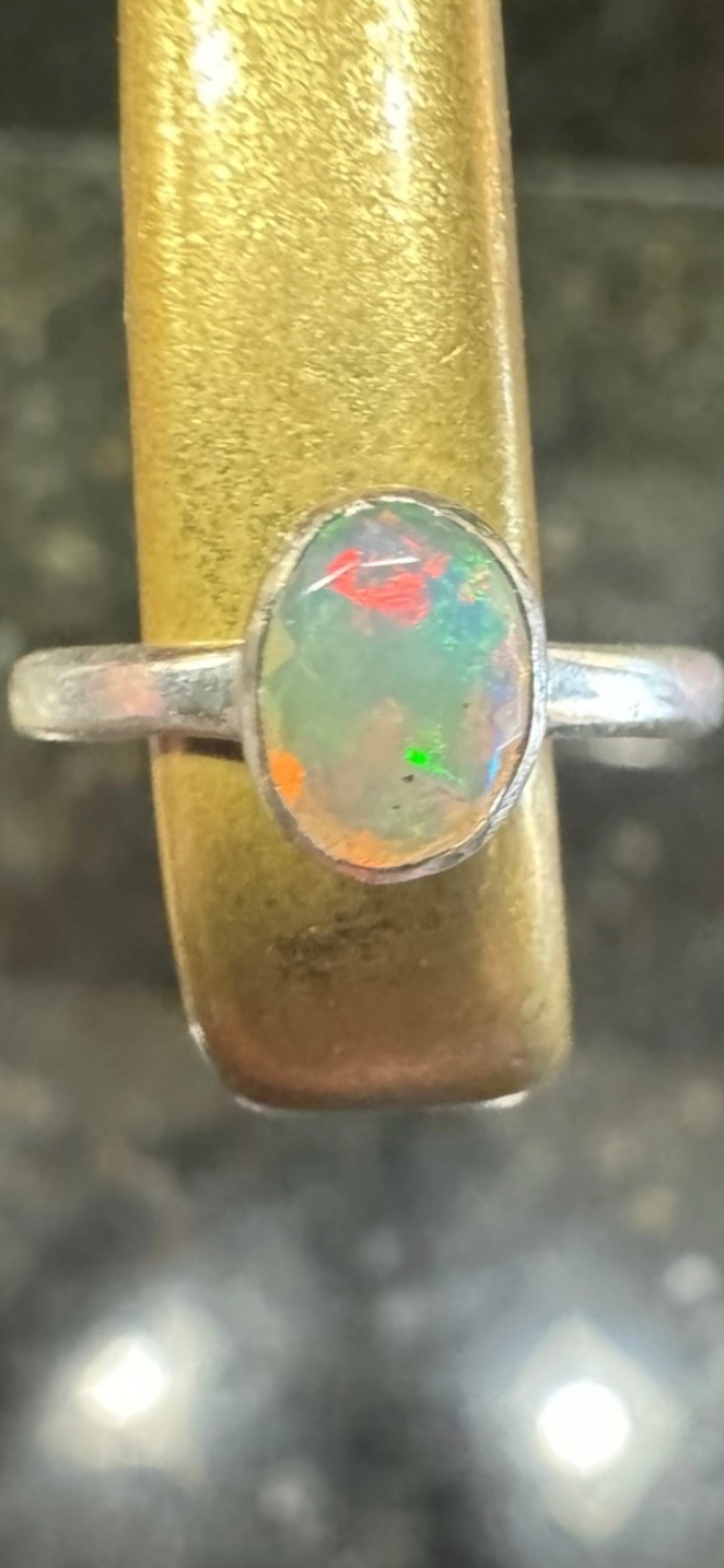 .925 Sterling Silver Opal Ring
