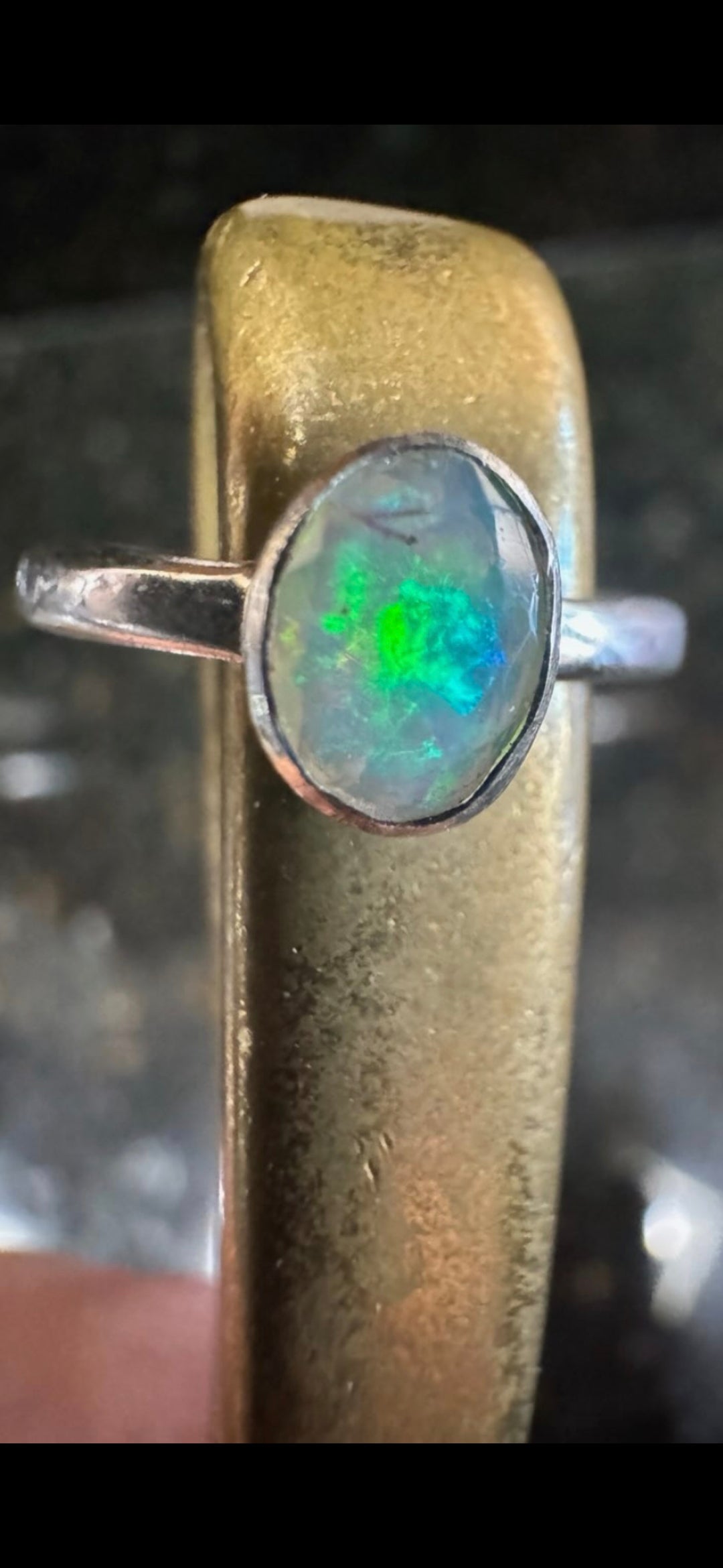 .925 Sterling Silver Opal Ring