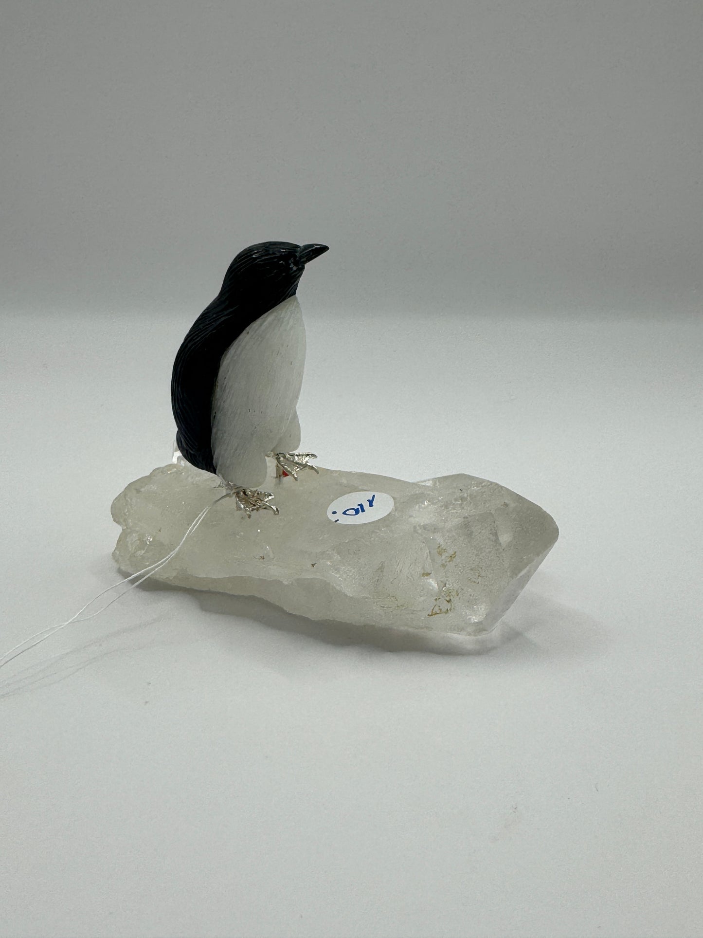 Obsidian Single Penguin On Quartz Home Decor
