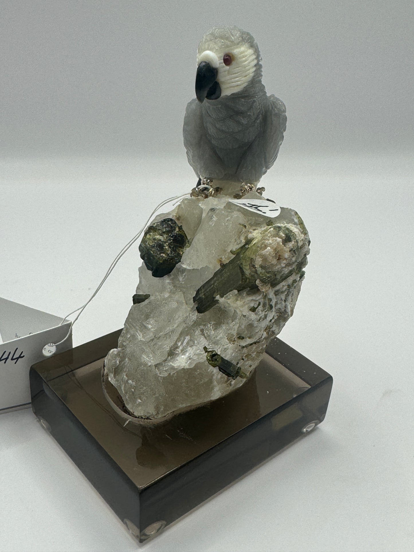 Small African Grey Parrot On Phantom Quartz Home Decor
