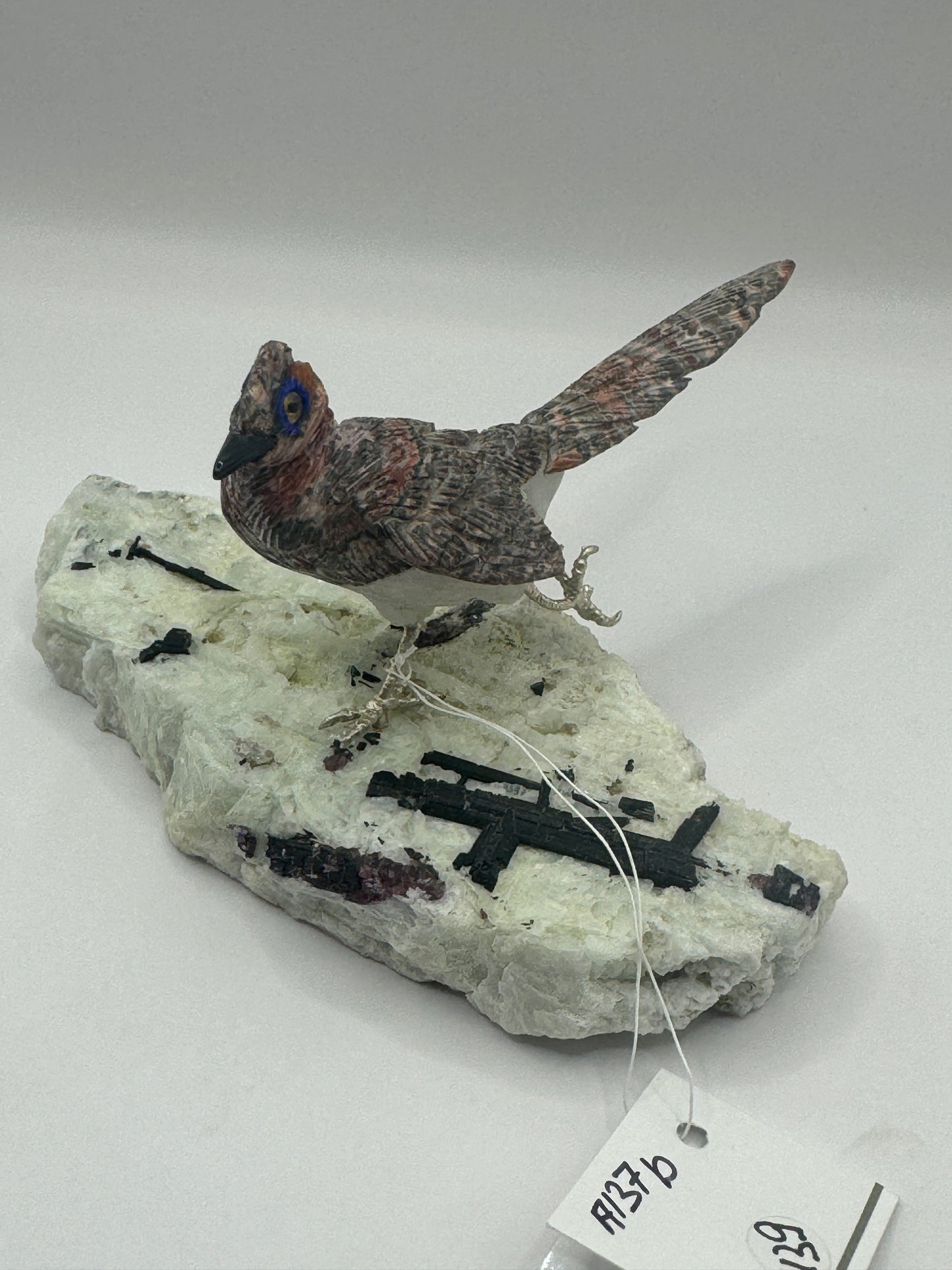 Leopard Skin Roadrunner On Tourmaline In Albite Base Home Decor