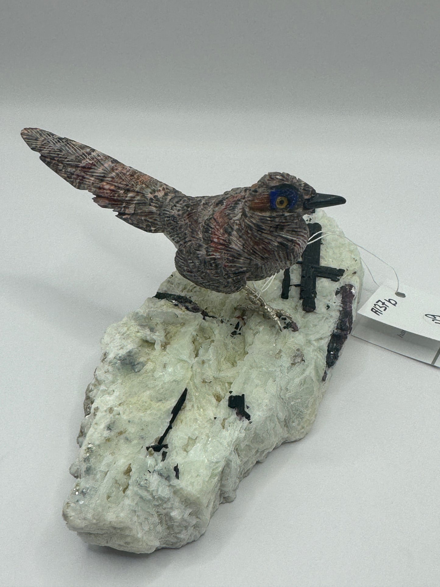 Leopard Skin Roadrunner On Tourmaline In Albite Base Home Decor