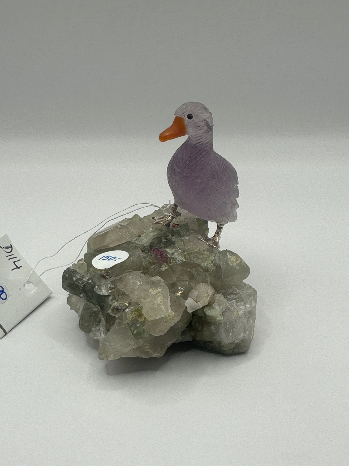 Amethyst Duck On Quartz With Rose Quartz Home Decor